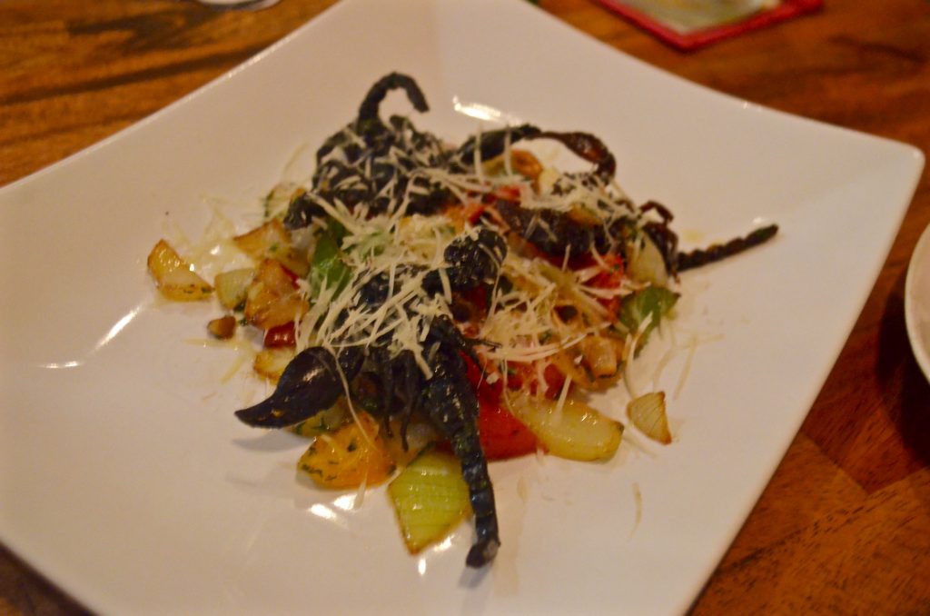 Scorpion salad at the Bugs Cafe, Siem Reap, Cambodia