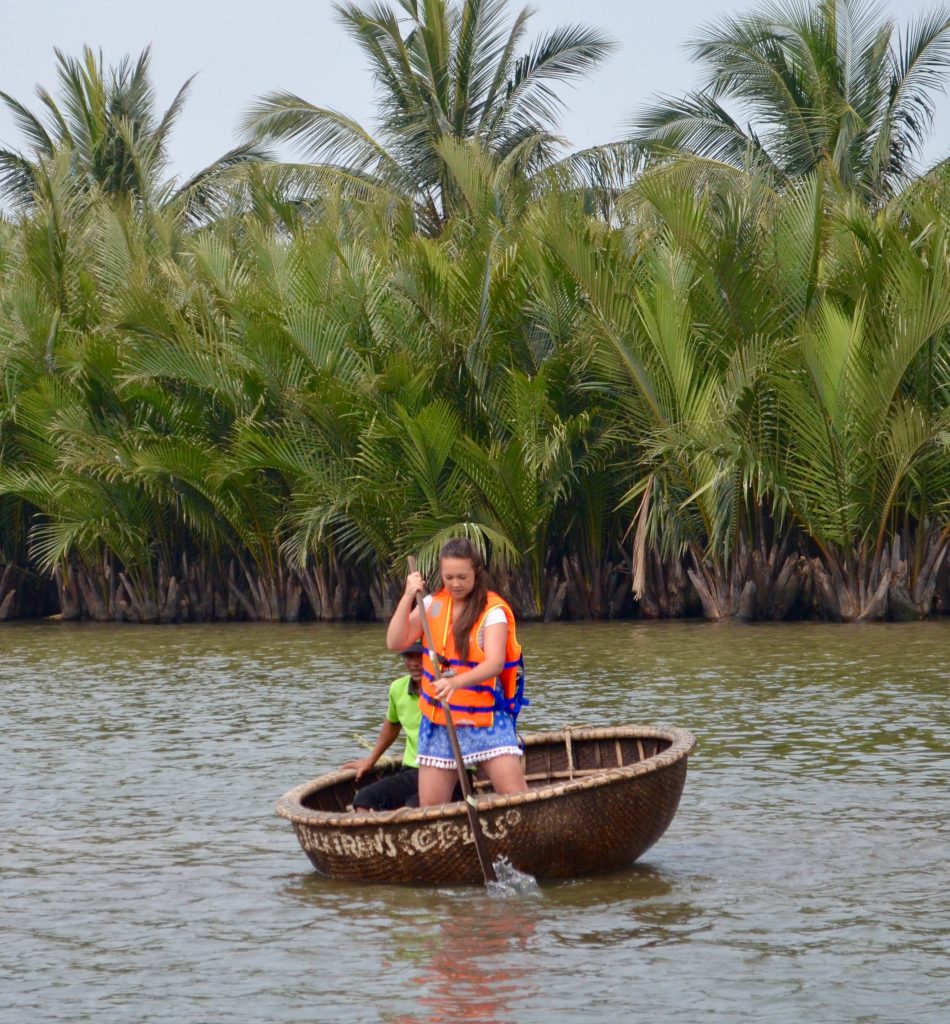 Hoi An Vietnam basket boat rowing