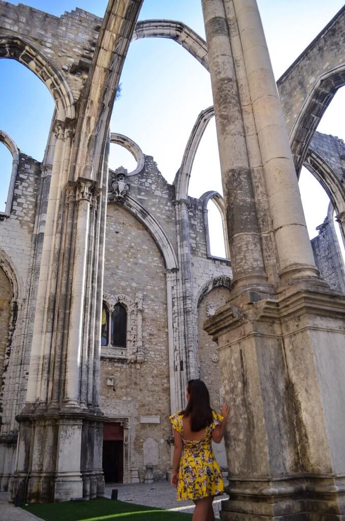 Wandering through Carmo convent in Lisbon, Portugal