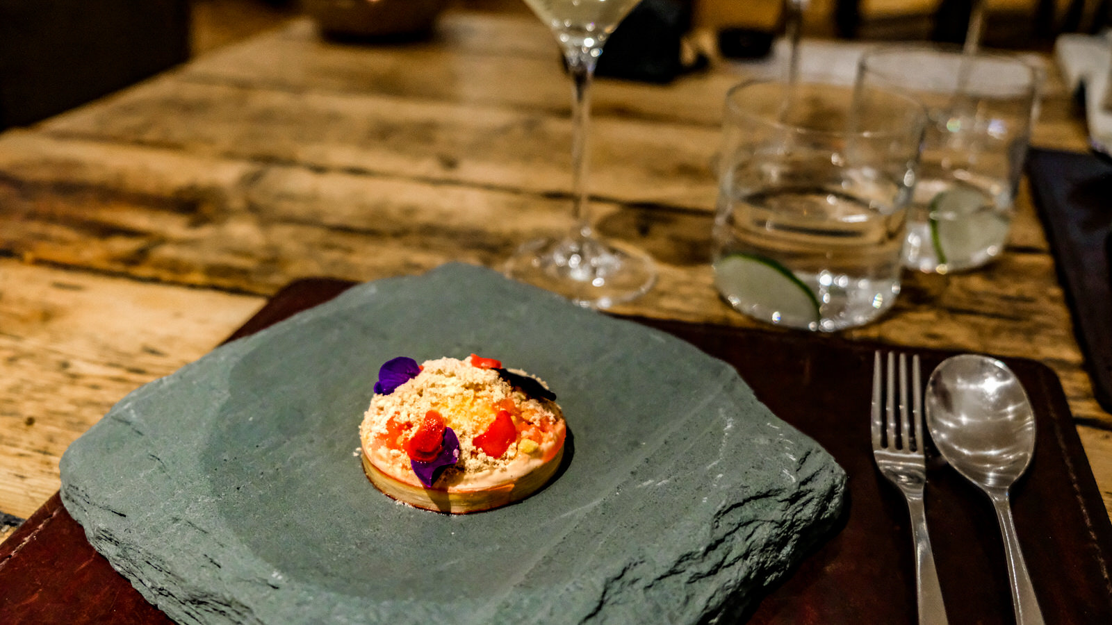 Dining at the Forest Side, Grasmere, Cumbria - Rhubarb and duck egg