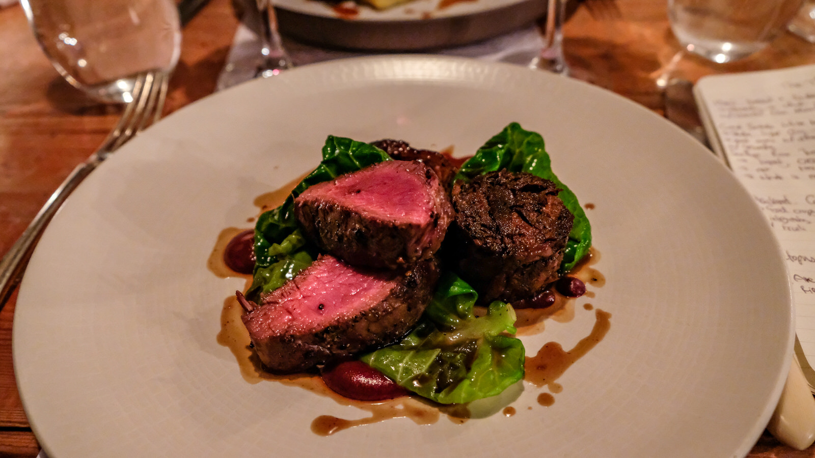 Three Hares Sedbergh - Venison with turnip and sprout tops