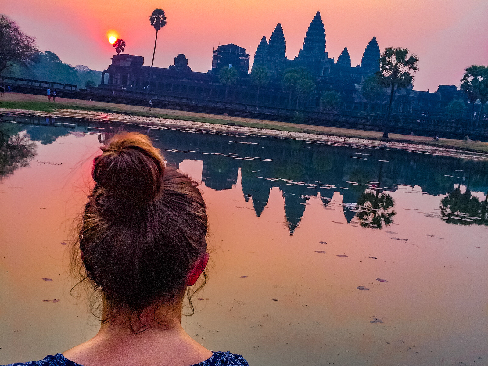 Visiting Angkor Wat in One Day - Watching sunrise at Angkor Wat, Siem Reap, Cambodia