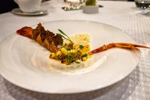 Saxon Hotel - Grei restaurant, Langoustine and corn, Johannesburg, South Africa