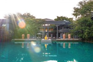 Saxon Hotel - Swimming Pool at sunrise, Johannesburg, South Africa