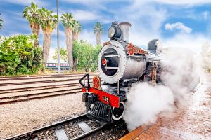 Rovos Rail - Steam engine of the Pride of Africa at Pretoria station, South Africa's luxury train