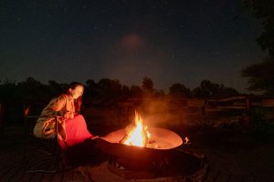 Drinks beside the boma under the stars, Pafuri camp, Kruger, South Africa