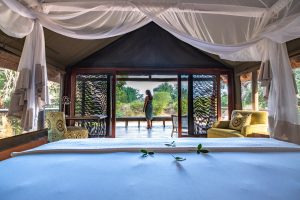 Interior of the safari tents, Pafuri camp, Kruger, South Africa