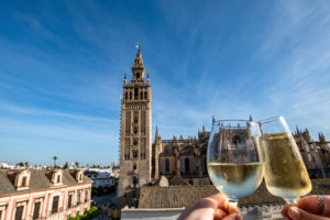 Overlooking the cathedral in Seville, Andalucia