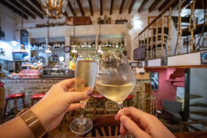 Spanish wines at a bodega in Palma de Mallorca, Spain