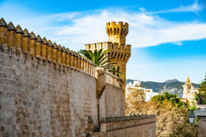 Exterior wall of La Seu, Palma Cathedral in Palma de Mallorca, Spain