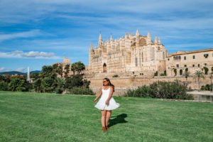 Spinning Views of La Seu, Palma Cathedral in Palma de Mallorca, Spain