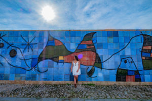 Blue wall art in Palma de Mallorca, Spain