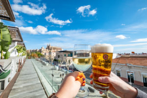 Drinks by the harbour in Palma de Mallorca, Spain