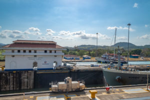 Panama Canal Miraflores Lock in Panama City, Panama