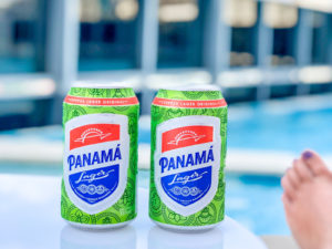 Panama beers by the pool in Panama City, Panama