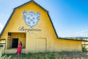 Wine tasting at Berström's yellow barn in Willamette Valley, Oregon