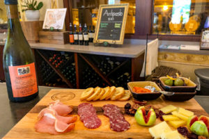 Wine tasting and charcuterie board at Seghesio wines, Healdsburg, Sonoma, California