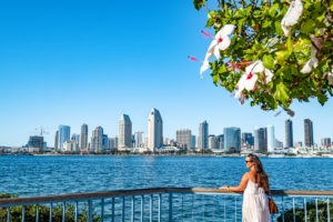 San Diego Skyline from Coronado Island, San Diego, California, USA