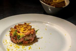 Wagyu beef tartare at Thomas Hill Organics restaurant, Paso Robles, California