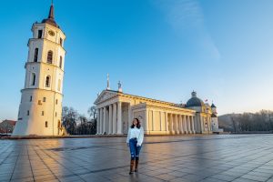 Vilnius Cathedral and Bell Tower in Cathedral Square - Vilnius, Lithuania