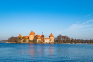 Trakai castle in Trakai, a day trip from Vilnius, Lithuania