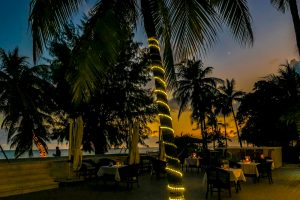 Outdoor dining at Southern Cross Club, Little Cayman, Cayman Islands